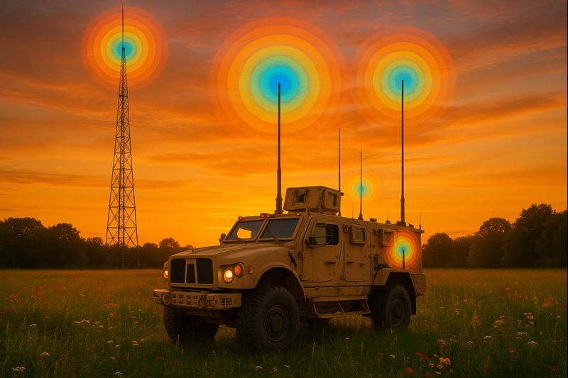 MRAP with RF fields at sunset